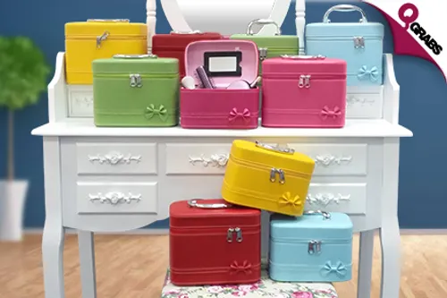 For QR79 Bring Beauty Wherever You Go with a Set of Two Cosmetic Cases - Choose from 5 Fashionable Colors! (QR189 Value)
